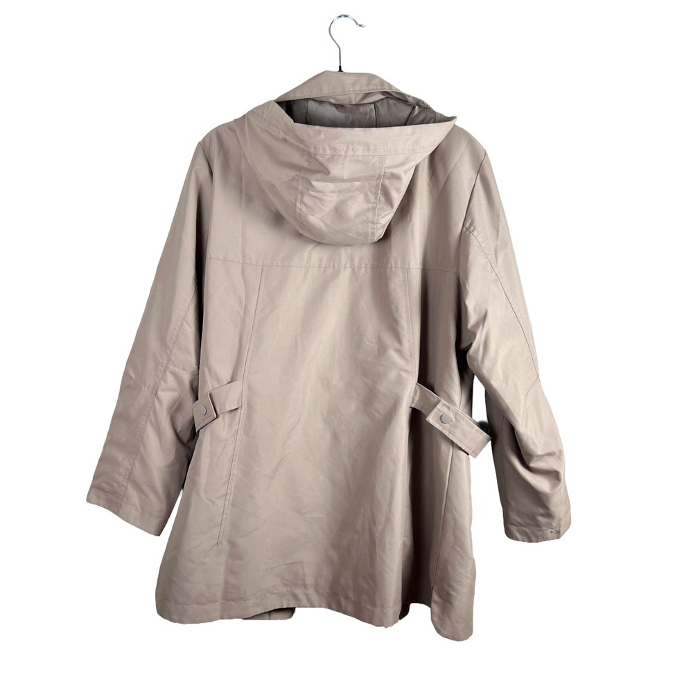 Blair Womens Large Tan Beige Hooded Anorak Jacket Fleece Lined Parka Coat - Picture 2 of 6